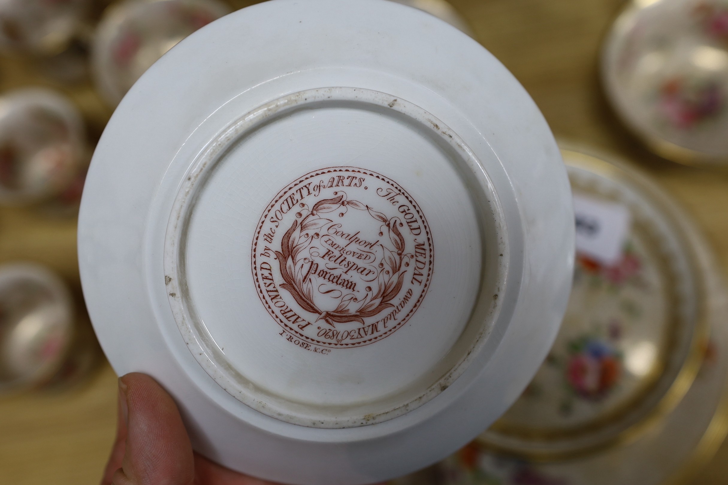 A Coalport ‘Improved feltspar’ porcelain part tea and coffee service, c.1825